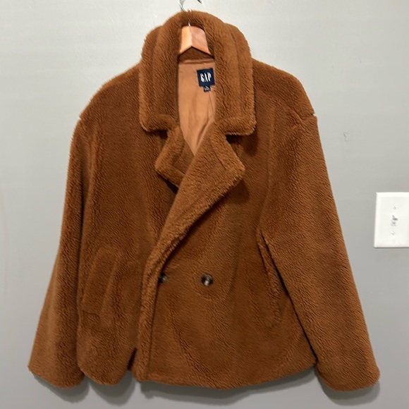 GAP Jackets & Blazers - GAP Copper Brown Boho Sherpa Coat, Soft, Snuggly, Machine Washable, Size XL